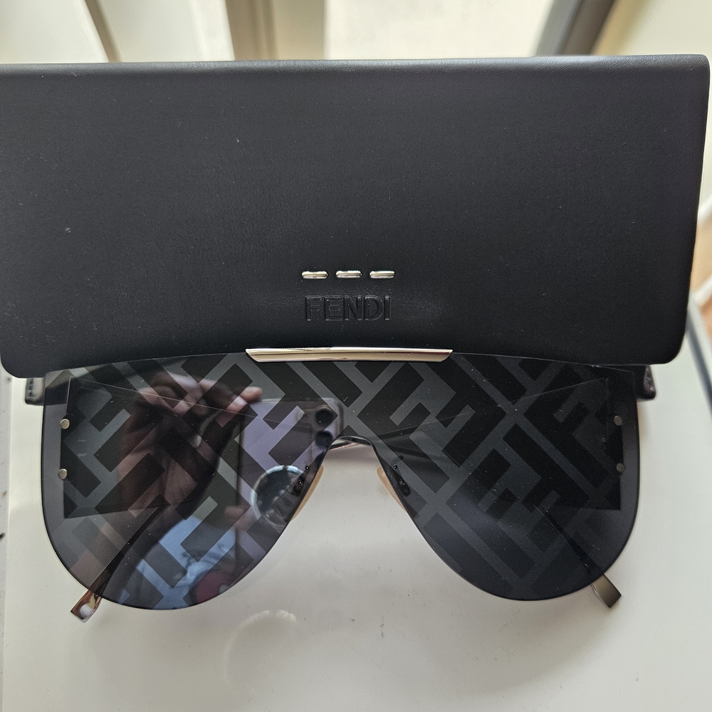 Fendi Gray Monogram Oversized Sunglasses